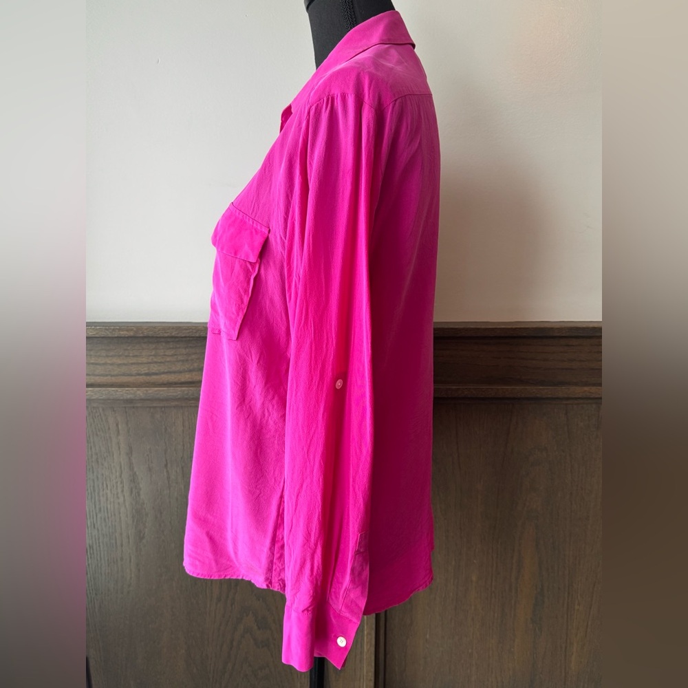 Tommy Bahama Fuchsia Silk adjustable sleeve button down Shirt M - Picture 3 of 8